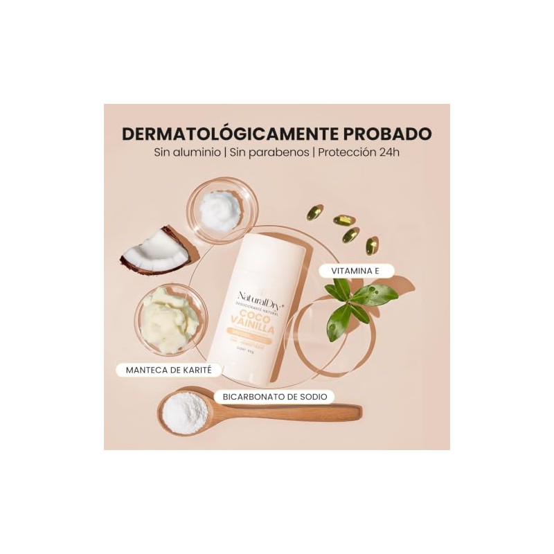 NaturalDry Desodorante Natural que SÍ FUNCIONA | Delicioso aroma Coco