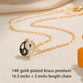 OBSUN BFF Necklace for 2 Best Friend Necklace Friendship Necklace for 2 Matching Gifts (BFF-Yin Yang)
