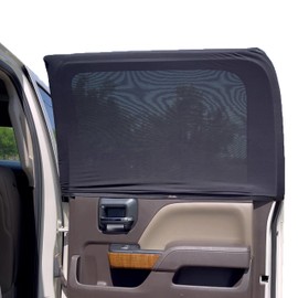 EcoNour - Parasol para ventana lateral de coche (paquete de 2) | Pantallas elásticas y transpirables para una protección completa contra el sol y la privacidad, se adapta a la mayoría de camiones, SUV