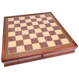 WE Games Deluxe Chess Board with Storage Drawers - Camphor Wood 19 in.