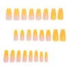 Yellow Gradient French Tip Nail Press on Ballerina Long Coffin