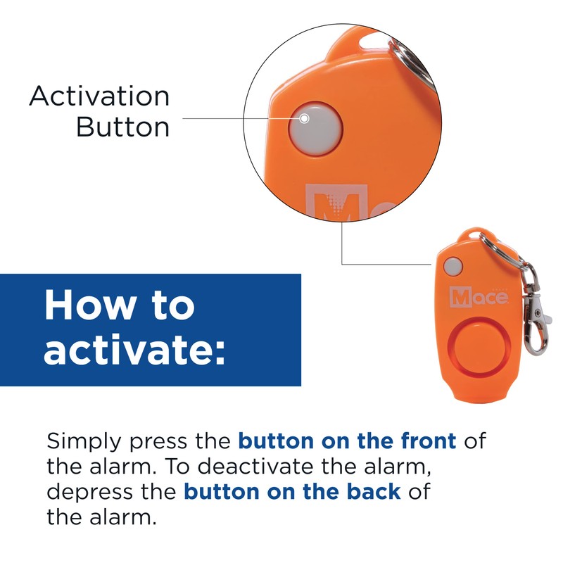 mace Brand 80734 Personal Alarm Keychain (Orange)