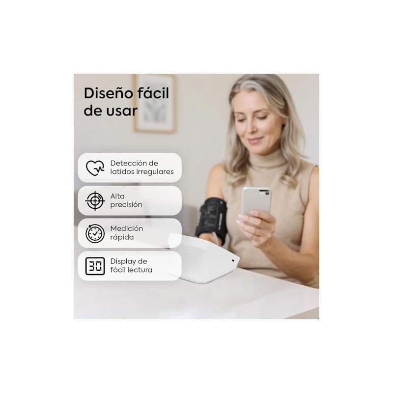 FEMMTO Tensiómetro Digital de Brazo Automático, Brazalete Ajustable
