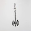 Gothic Executioner's Axe and Skull Silver Finish Medieval Renaissance Earrings