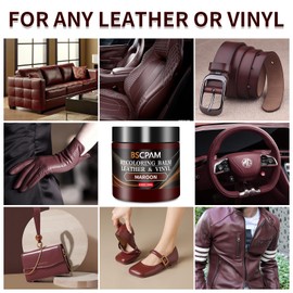 BSCPAM Maroon Leather Recoloring Balm with 100ml Mink Oil,Leather Couch Scratch Remover,Leather Repair kit for Vinyl Furniture and Car Interior,Leather Dye Paint,Mink Oil for Leather