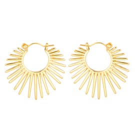 BaubleStar Sunburst-Style Hinged Hoop Earrings for Women
