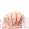 ALLYDREW 24 Sheets Multicolor Butterfly with Gold Trim Nail Stickers