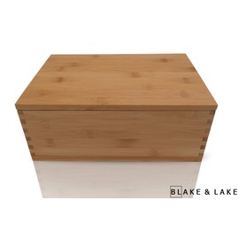 Blake & Lake Wooden Storage box with Lid - Large Wood Keepsake boxes - Gift Box with lids Store Photos Keepsakes Jewelry Colectibles Treasures - Dovetail Design (Natural)
