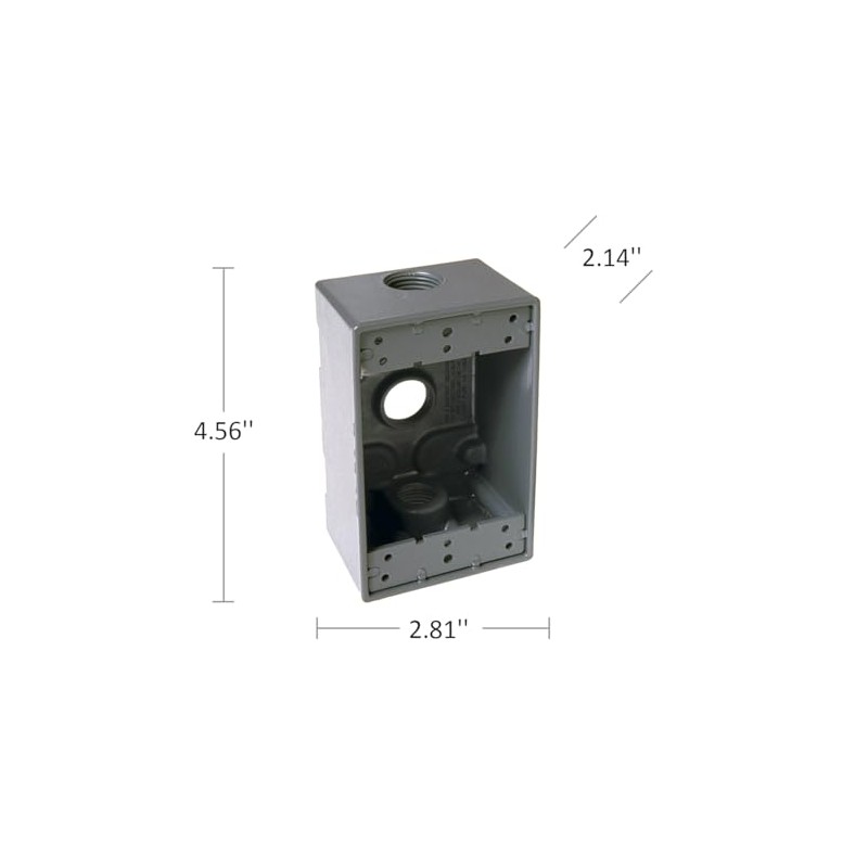 Hubbell Bell 5324-0 Single-Gang Weatherproof Box Three 3/4 in. Threaded