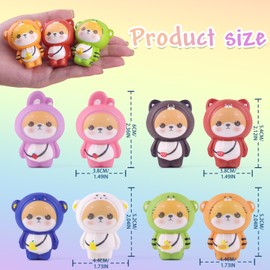 Anboor Bear Squishies Squeeze Toys - 8 Pack Soft Mini Animal Stress Balls for Kids, Slow-Rising Squishies Fidget Sensory Toys for Party Favors