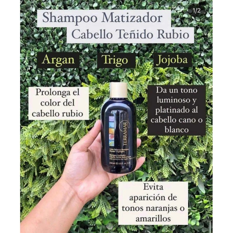 Shampoo Matizador Terramar Para Cabello Teñido Rubio Luces