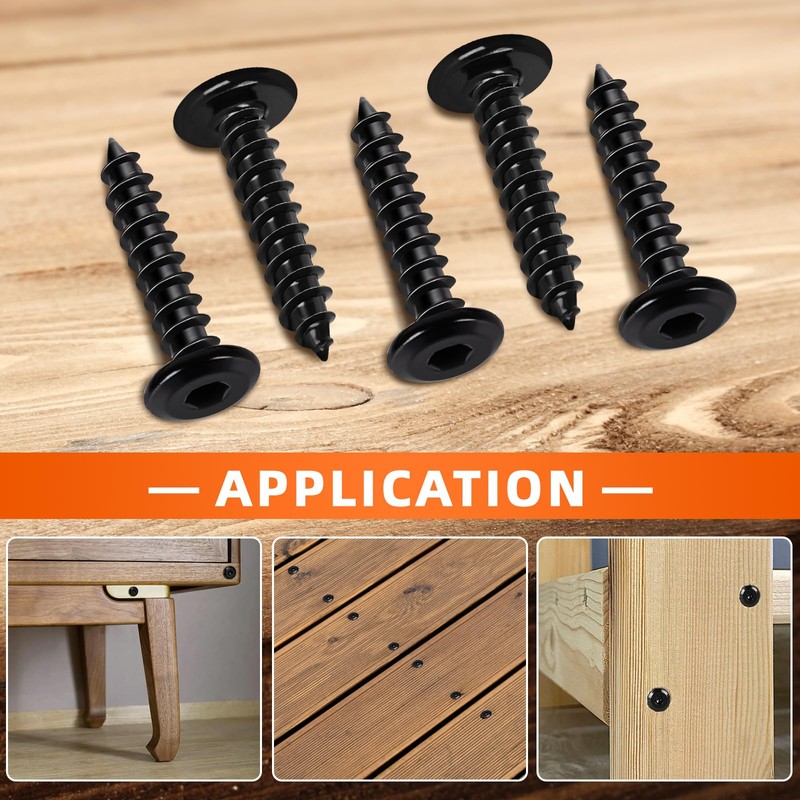 M6 x 55mm Flat Head Socket Cap Self Tapping Screws,