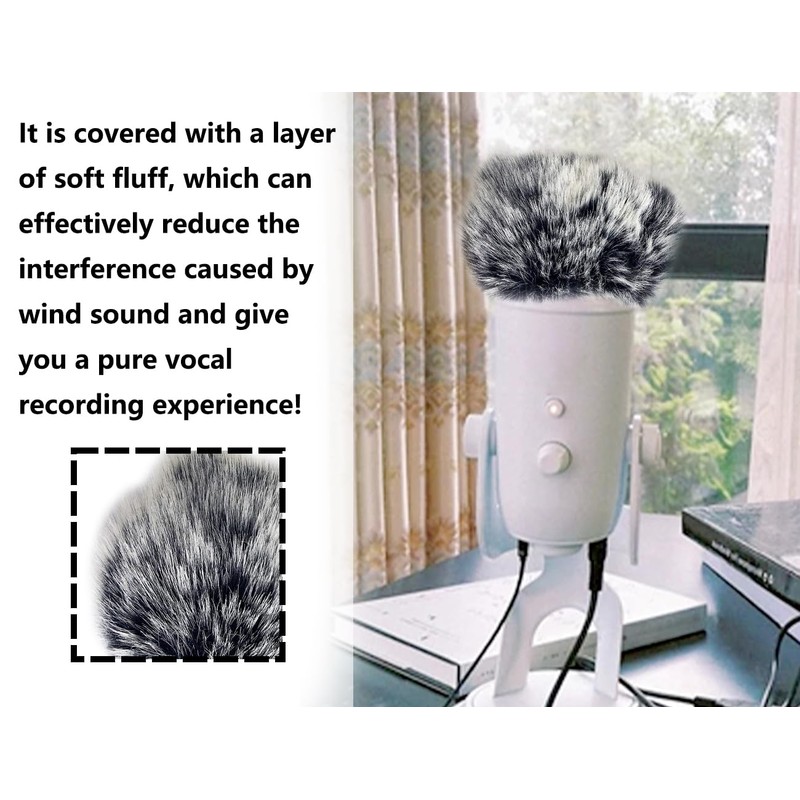 Lhbwhiz Microphone Windscreen, Muff Fur Windscreen, Mini Wind Pop Filter