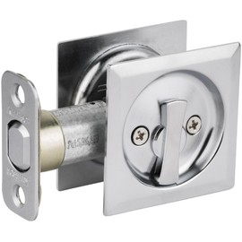 Kwikset 335SQT-26D Square Privacy Pocket Door Lock Satin Chrome Finish