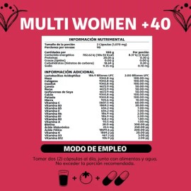 Beyond Vitamins | Women 40+ | Isoflavonas De Soya | Biotina, Inositol Y Colágeno Hidrolizado Polvo | Probióticos Mujer Activos | Cápsulas Vegetales - 
