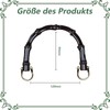 CALLYSONIC Taschenhenkel, Bambus Henkel, Clutch Schwarz, Ledergriffe, Taschengriffe, Lederriemen für