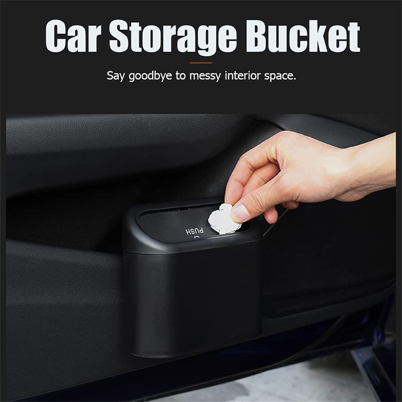 Tulsondai - Bote de basura para coche con tapa, impermeable,