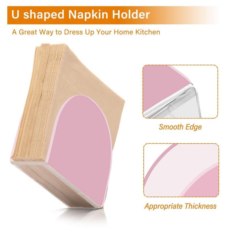YETTASBIN Pink Napkin Holder for Table, Acrylic Upright Non Slip