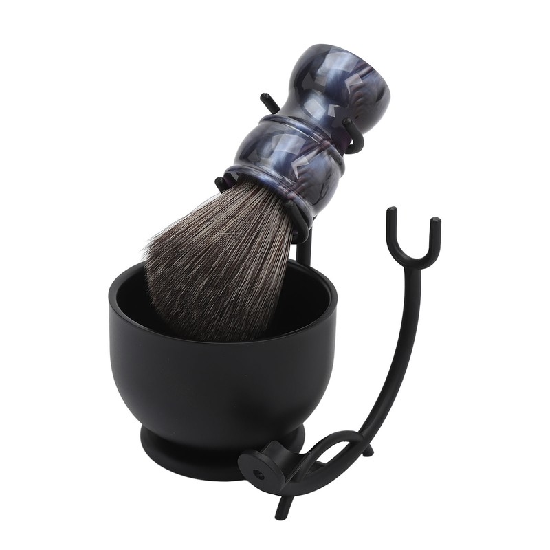 Beard Trimming Set Foaming Bowl Brush Stand Soap Sharpening Cloth