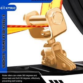 OXXTRIC E-Track Tire Tie Down Straps, 2" x 12' Car Hauler Straps with E-Track Roller Idler Swivel Fittings and 3 Rubber Blocks,Over The Wheel Ratchet Straps for Trailers,ATV, UTV,Truck,Flatbed -4Pack