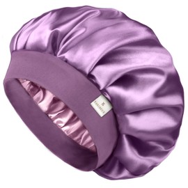 YANIBEST Bonnet for Men Hair Bonnet for Sleeping Double Layer Satin Bonnets for Black Women Curly Hair Braids,Purple