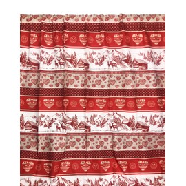 tex family Curtain Packed Made in Italy 180 x 280 cm for All Standard Curtain Rods and Rails in Tyrolean Style Red