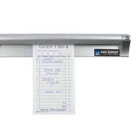 San Jamar Order Ticket Holder for Restaurant – 18" Anodized Aluminum Metal Receipt Holder with Grip Track – Durable Wall Mount Check Rack for Kitchen, Restaurant and Service Counters