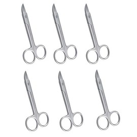 6 Crown Beebee Scissors Curved 4.25" Dental Surgical Instruments