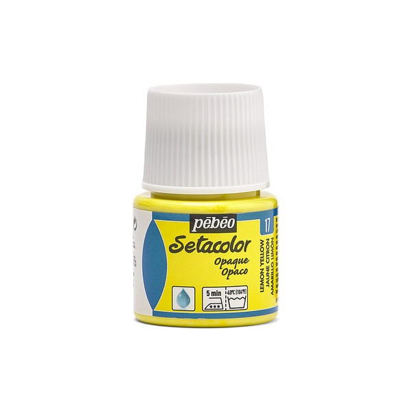 PEBEO 295-017 Setacolor Opaque Fabric Paint Bottle, Lemon Yellow, 45-Milliliter