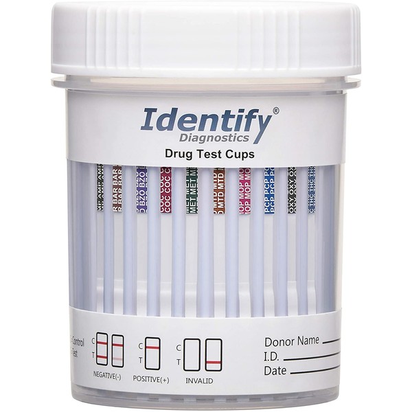 10 Pack Identify Diagnostics 10 Panel Drug Test Cup - Testing Instantly for 10 Different Drugs THC, COC, OXY, MOP, AMP, BAR, BZO, MET, MTD, PCP ID-CP10 (10)