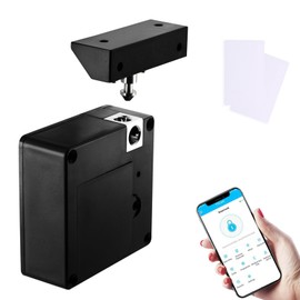 Smart Drawer Lock, RFID Electronic Kitchen Cabinet Lock, Furniture Lock with App NFC, Letterbox Lock, Child Safety Cabinet Electronic Cabinet Lock, Black