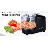 EUROSTAR 1.5 Cup One Touch Electric Mini Food Chopper (Black)