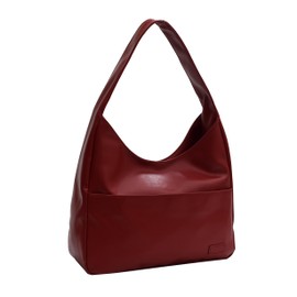 CUNGGI Tragetaschen für Damen große Umhängetasche Hobo Tote Bag aus veganem Kunstleder lässige Retro Schulterhandtasche für den täglichen Gebrauch (Rot)