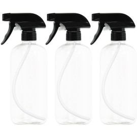 EPAuto Heavy Duty Chemical Resistant Spray Bottles with Sprayer (16 oz), Clear, 3-Pack