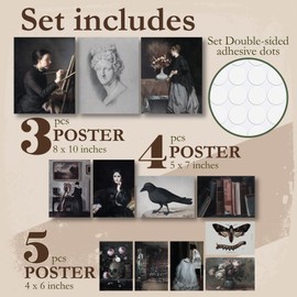 97 Decor Dark Academia Decor - Antique Victorian Wall Decor, Dark Victorian Pictures for Wall, Moody Maximalist Decor, Vintage Ladies Portrait Poster Print for Bedroom Decorations (8x10 Unframed)