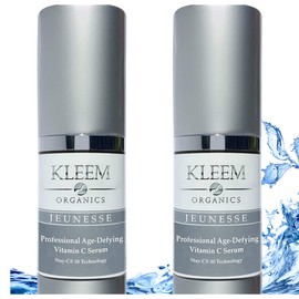 Anti Aging Skin Care Set of 2 Vitamin C Serum for Women and Men with Pure Organic Ingredients. Triple Anti Aging Facial Treatment: Wrinkle Reducer - Age Spot Remover – Collagen Booster
