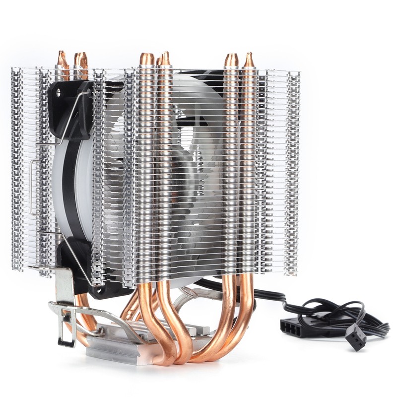CPU Air Cooler Dual Tower 4 Heatpipes LED Light CPU