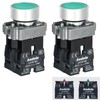 10 Amp 22MM Latching Push Button Switch Green 1NO 1NC
