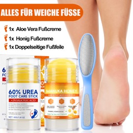 Urea Creme Fußpflegecreme Urea Fusscreme Sehr Trockene Füsse, für Trockene, Rissige Füße, Fersen, Ellbogen