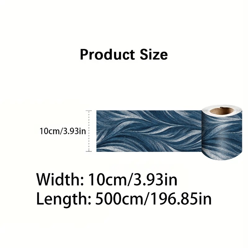 IOHEFY Blue Abstract Wallpaper Border 196x4 Inch Peel and Stick