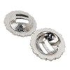 Set of 2 pcs 1-1/4" Saddle Bright Silver Round Slotted