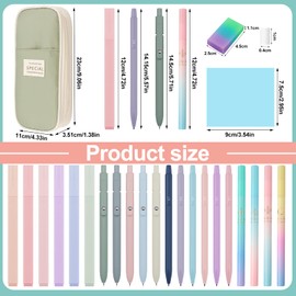 Harloon 40 Pcs Aesthetic School Supplies Includes Big Capacity Pencil Case Pastel Highlighter Quick Dry Ink Pen Mechanical Pencil Pencil Refill Clear Sticky Note 3 Erasers 9 Eraser Refills (Green)