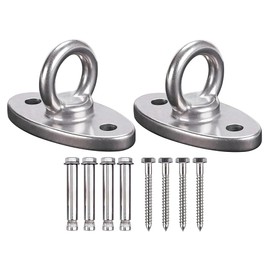Anlising Ceiling Hook Heavy Duty Hanging Chair, 2 Pieces Stainless Steel 304 Wall Eyelet Hook, Ceiling Hook, Hanging Chair, Stainless Steel, Hanging Punch Bag Holder, for Hanging Chair, Swing, Yoga