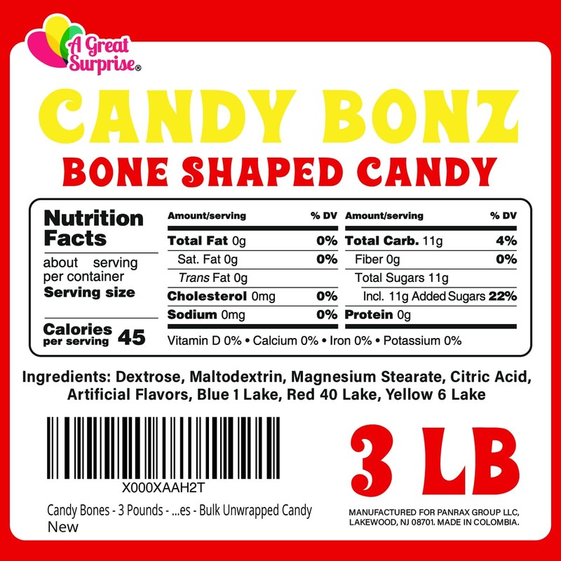Candy Bones - 3 Pounds - Dog Bone Shaped Candy