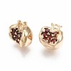 DanLingJewelry 30Pcs Pomegranate Charms Brass Micro Pave Cubic Zirconia Fruit
