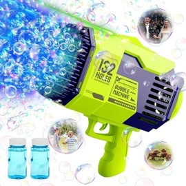 Rovemre Bubble Gun 35000+ Bubbles 132 Holes Bubble Machine Bubble Blower for Kids Toddlers Girls Boys Adults Bazooka Bubble Blaster Toys for Outdoor Birthday Wedding Party Gifts (Light Green)