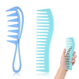 Pack of 2 Hair Combs, Durable Hair Styling Comb, Hairstyle Comb, Large Tooth Comb, Wide Tooth Comb, Hair Detangling Comb for Women, Men, Combs, Styling, Trimming