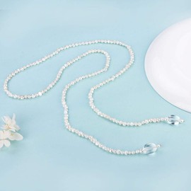 LGSY 6-7mm White Pearls Freshwater Cultured Crystal Handmade Necklace for Women