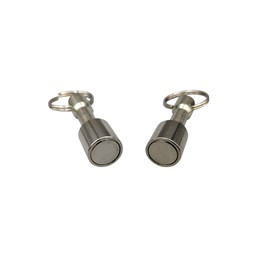 Keychain Magnet for Testing Brass, Gold, Silver, Ferrous Metals, Keychain Pocket Magnets for Purse w/Strong N42 Rare Earth Neodymium Magnet Nickel Plated (2 Pack)