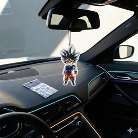 PumpCar 2 pieces Chubby Goku Ultra Instinct double-sided hanging Japanese anime cherry-scented Dragon Ball car air freshener Cool anime hanging for rearview mirror Car Interior Accessories Gifts